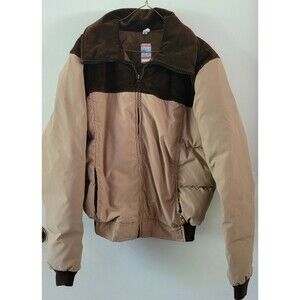 Frostline Vintage Down Puffer Coat Tan And Brown Large